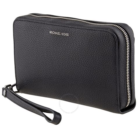 michael kors medium zip around wallet|michael kors wristlet wallet black.